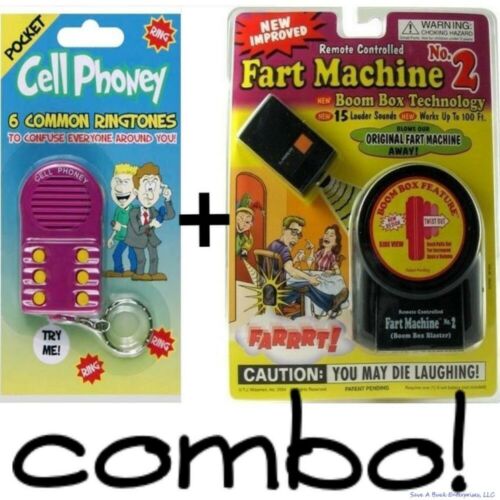 1 Fart Machine #2 With Remote + 1 Cell Phoney Prank Gag Key Chain ~ Combo Set