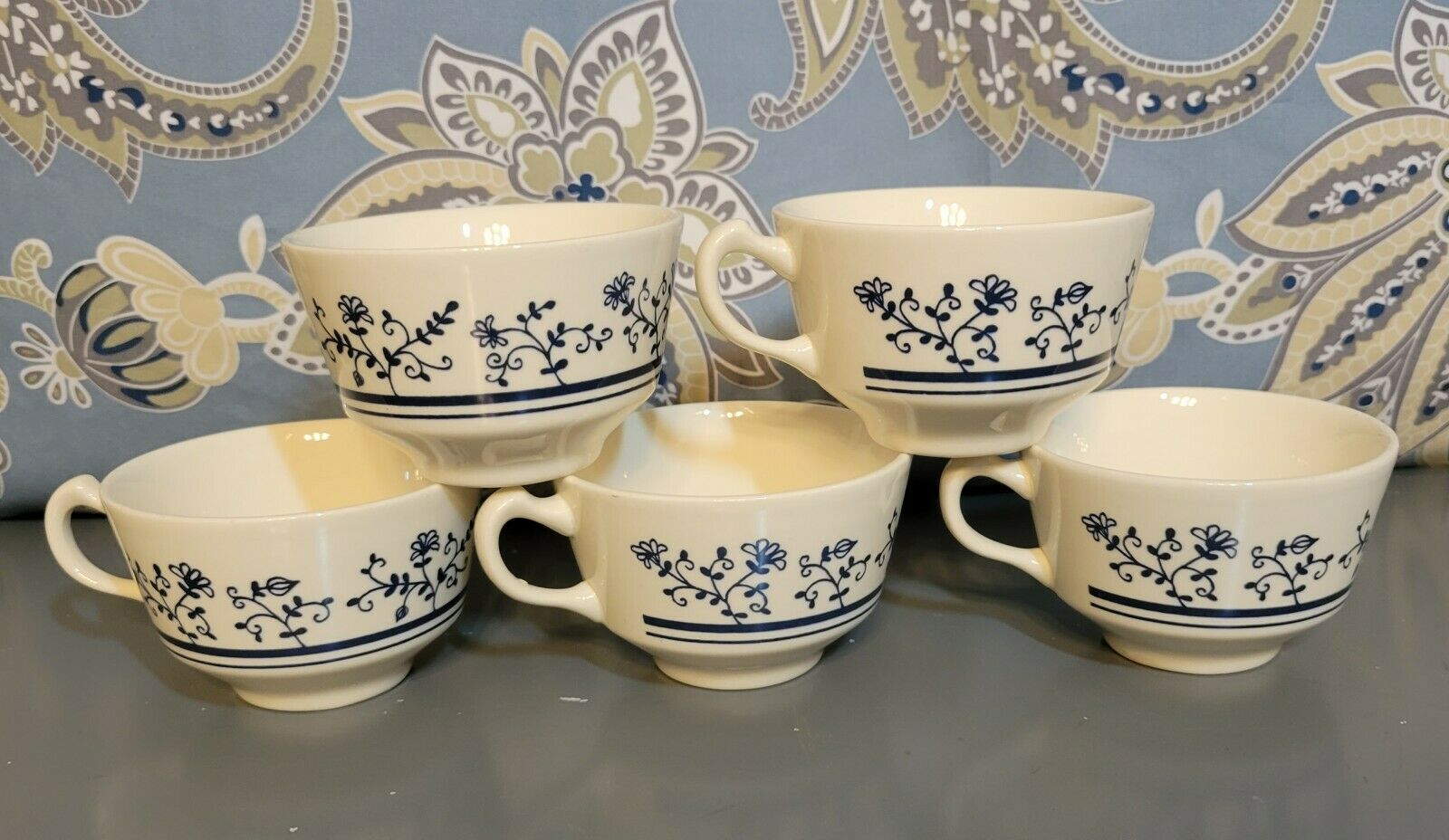 Set Of 5 - Vintage Homer Laughlin China "sturbridge" Tea Coffee Cups - 2.5"