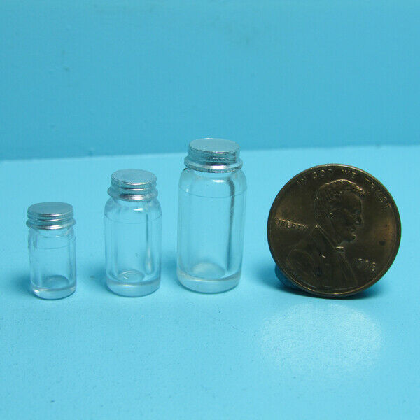 Dollhouse Miniature Mason Canning Jar Set With Removable Lids Fa40002