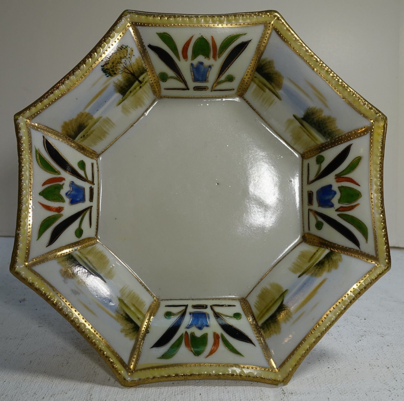 Xbb209 -- Vintage Japanese Porcelain Art Deco Design Plate 7 3/4 In.