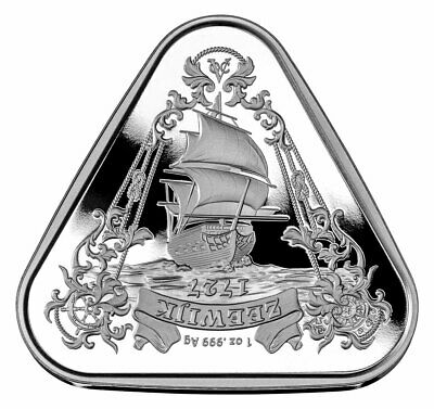 2021 Australia Shipwreck Series Zeewijk Triangular 1 Oz Silver $1 Bu