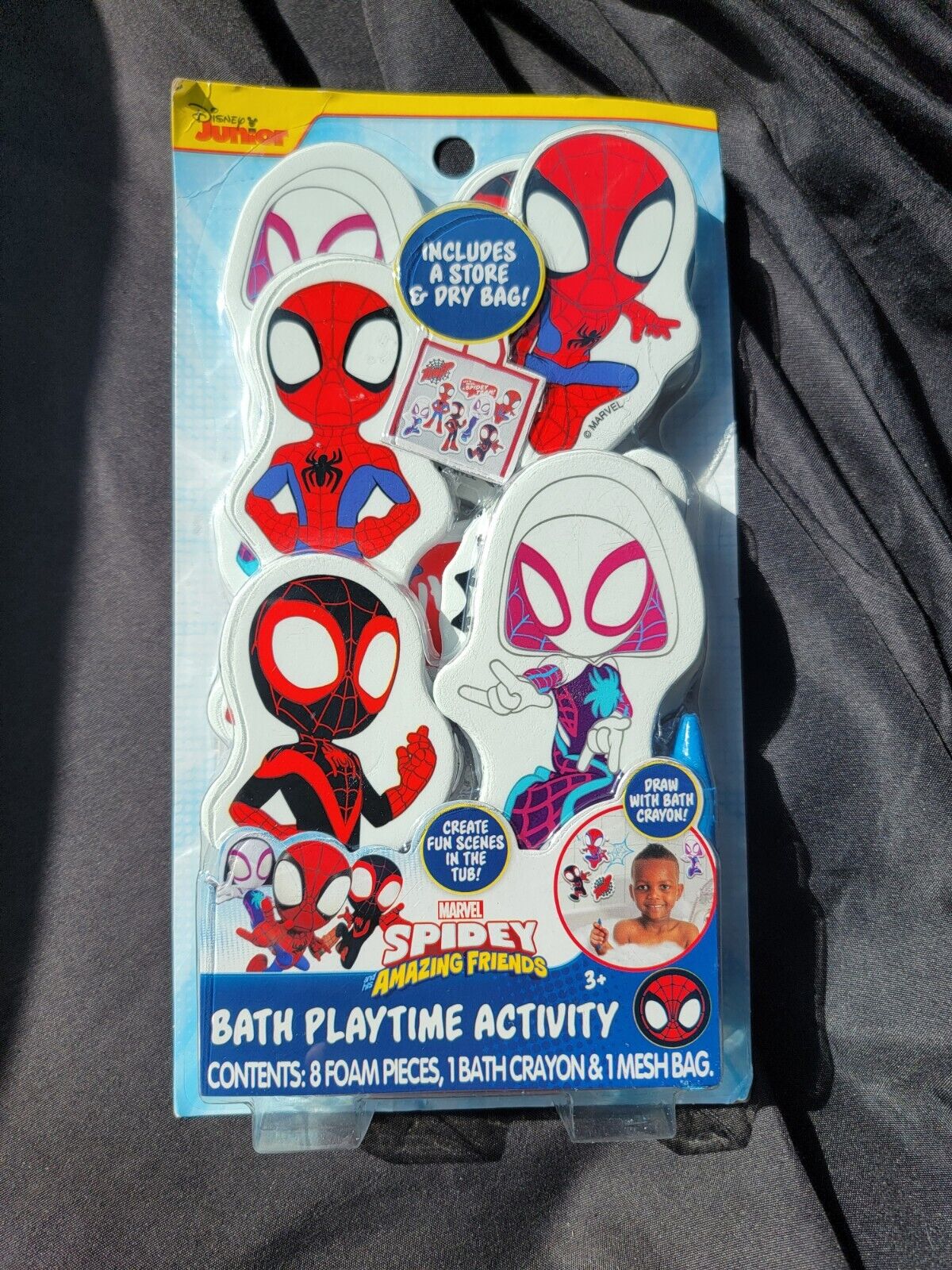 Disney Junior Bath Playtime Activity Spiderman Miles Morales Gwen Foam Set